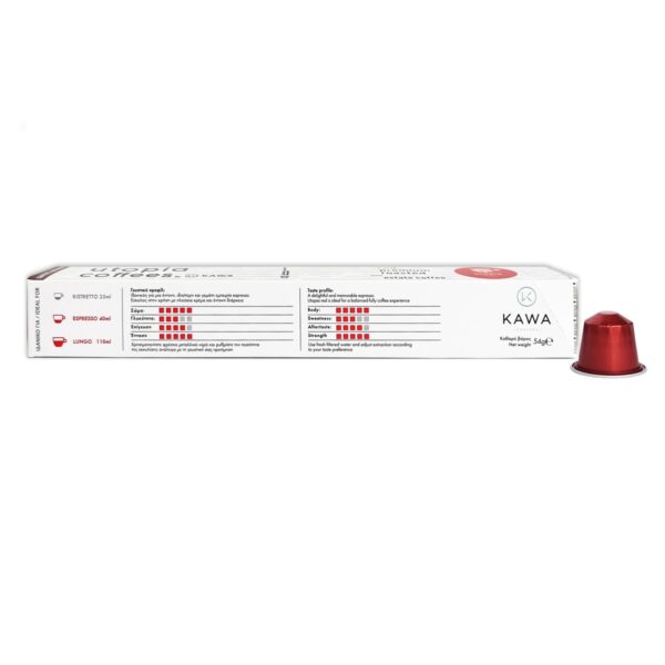 Utopia Espresso Red 10 Aluminium Capsules Back